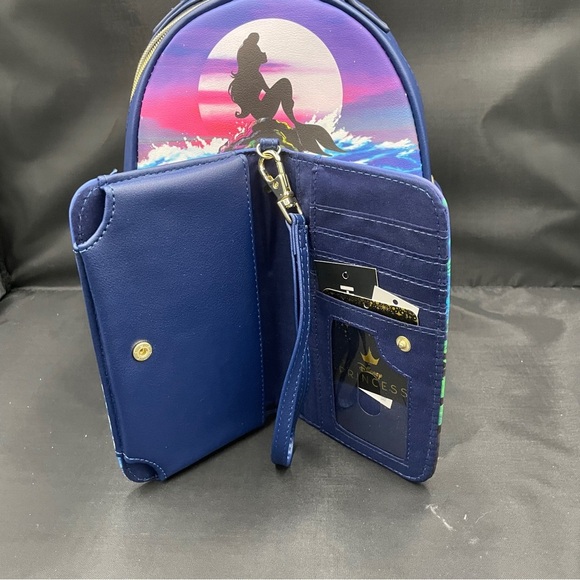 Loungefly Little Mermaid Backpack with matching Wristlet - Picture 7 of 9